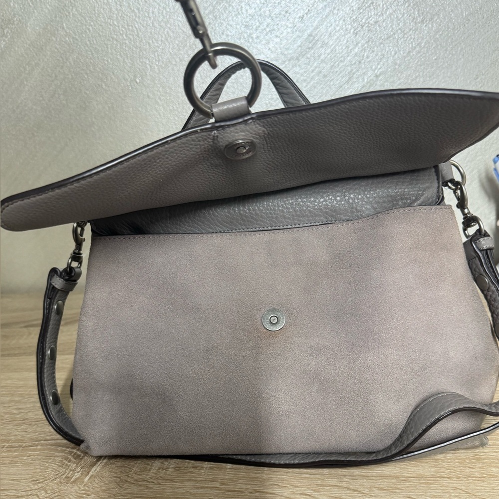 Rebecca Minkoff Medium Keith Grey Suede /Leather Satchel Handbag Shoulder Bag - Picture 15 of 16